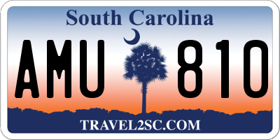 SC license plate AMU810