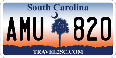 SC license plate AMU820