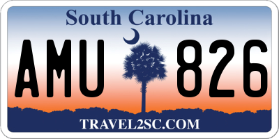 SC license plate AMU826