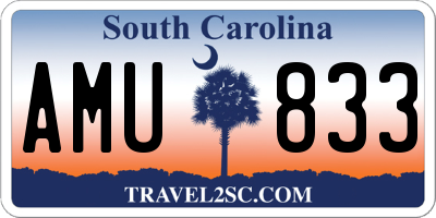 SC license plate AMU833