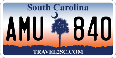 SC license plate AMU840
