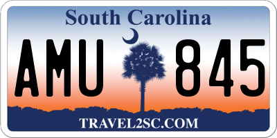 SC license plate AMU845