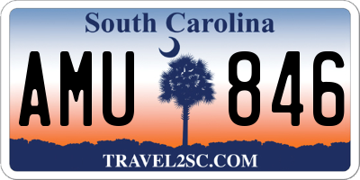 SC license plate AMU846