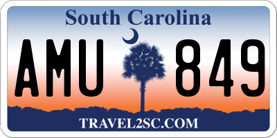 SC license plate AMU849