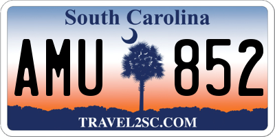 SC license plate AMU852
