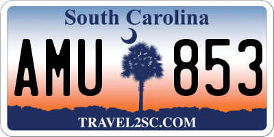 SC license plate AMU853