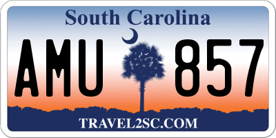 SC license plate AMU857
