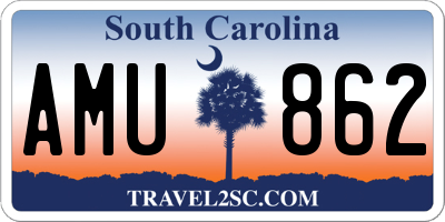 SC license plate AMU862