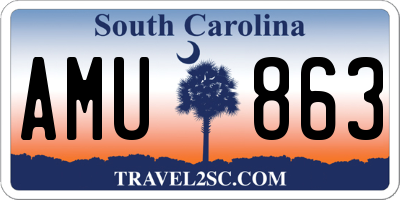 SC license plate AMU863