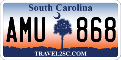 SC license plate AMU868