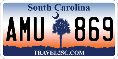 SC license plate AMU869