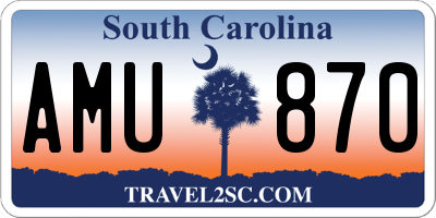 SC license plate AMU870