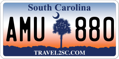 SC license plate AMU880