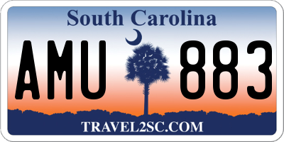 SC license plate AMU883