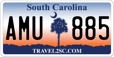 SC license plate AMU885