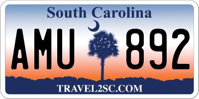 SC license plate AMU892