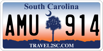 SC license plate AMU914
