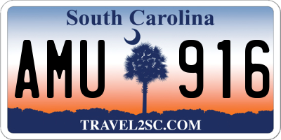 SC license plate AMU916