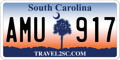 SC license plate AMU917
