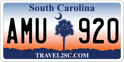 SC license plate AMU920