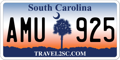 SC license plate AMU925