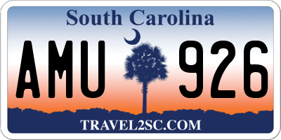 SC license plate AMU926