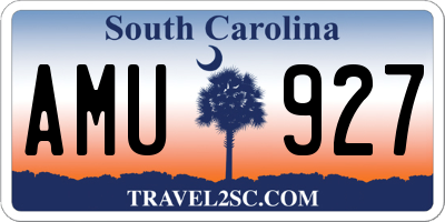 SC license plate AMU927