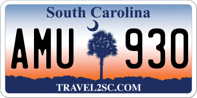 SC license plate AMU930