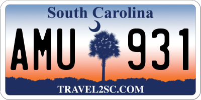 SC license plate AMU931