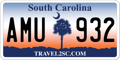 SC license plate AMU932