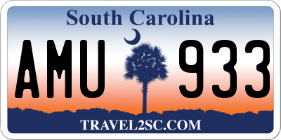 SC license plate AMU933