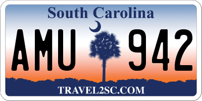 SC license plate AMU942