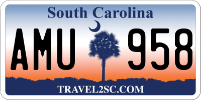 SC license plate AMU958
