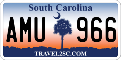 SC license plate AMU966