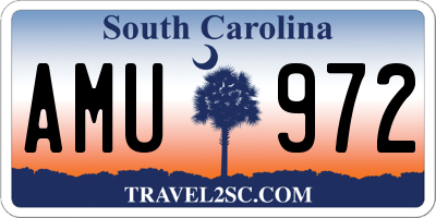 SC license plate AMU972