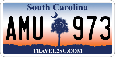SC license plate AMU973