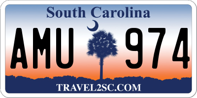 SC license plate AMU974