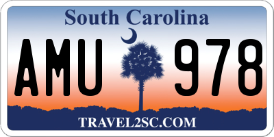 SC license plate AMU978