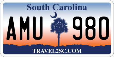 SC license plate AMU980