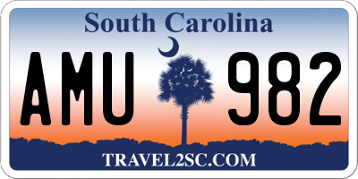 SC license plate AMU982