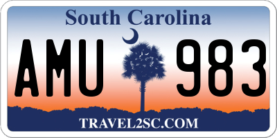 SC license plate AMU983