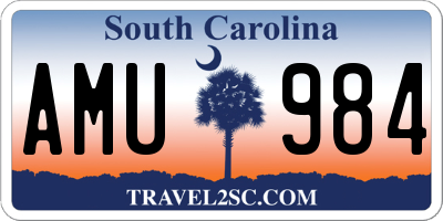 SC license plate AMU984
