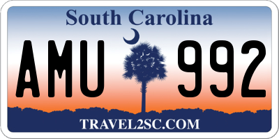 SC license plate AMU992