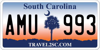 SC license plate AMU993