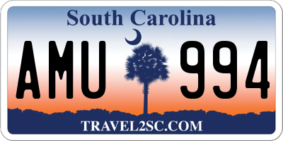SC license plate AMU994