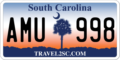 SC license plate AMU998