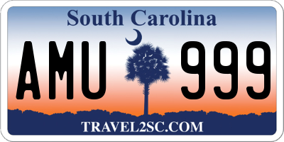 SC license plate AMU999