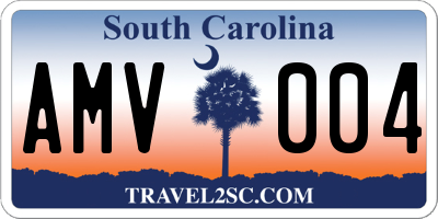 SC license plate AMV004