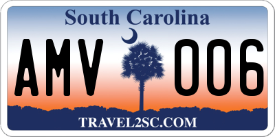 SC license plate AMV006