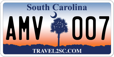 SC license plate AMV007